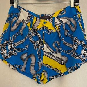 Hale Bob 100% Silk Scarf Print Shorts Colorful